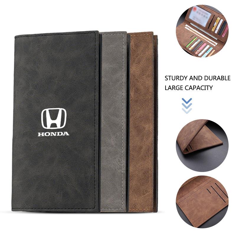 Leather Car Credit Card Holder Minimalist Wallet Coin Purse For Honda Civic XR-V CR-Z CRV HRV City Accord Legend Jazz RR VTi Fit WJ8