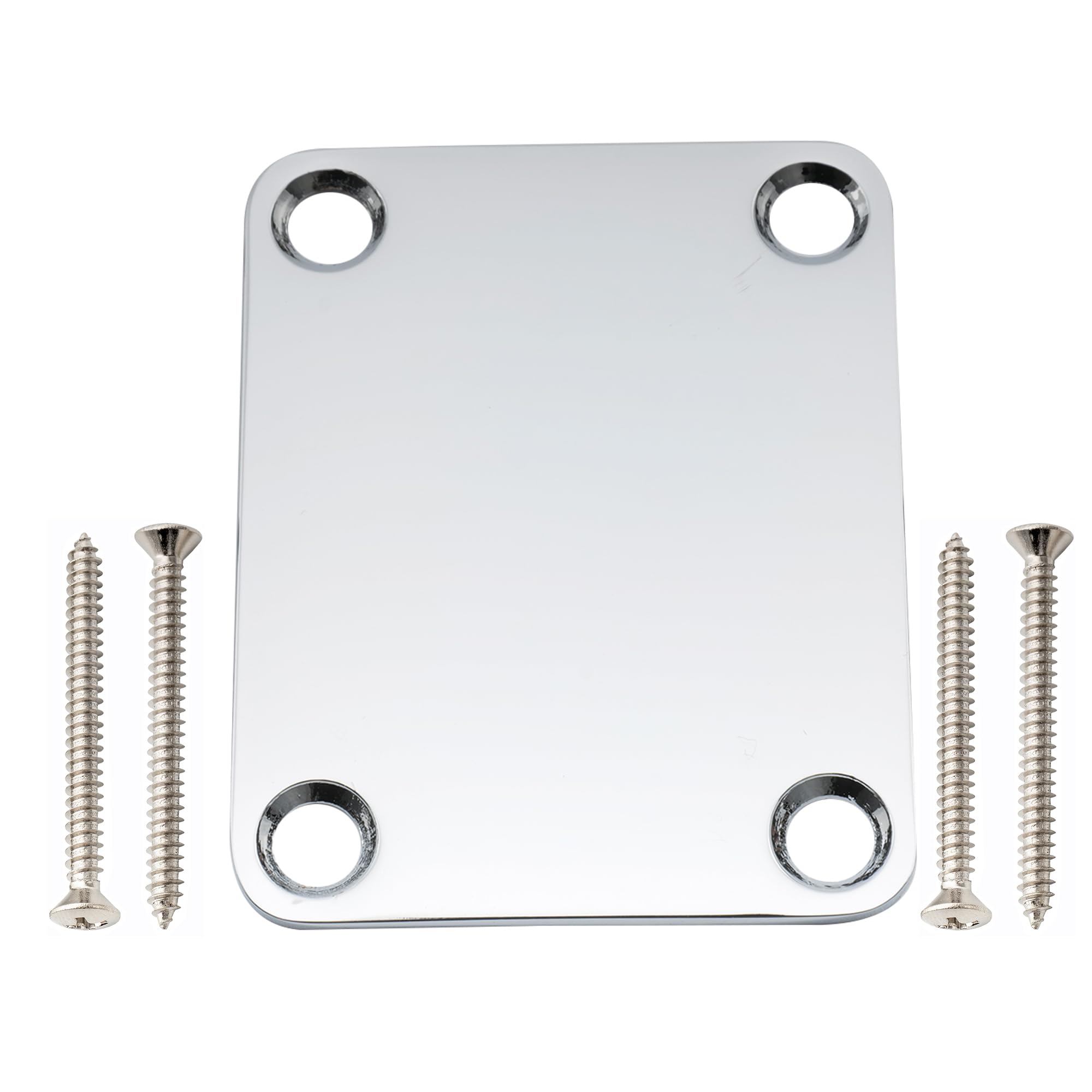 

Musiclily Pro Guitar Neck Plate Steel 4 Point Clasp for Electric Chrome Guitar/Bass,