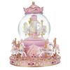 Rotating Carousel Music Box Crystal Ball Light up Snow Globe Wind up Musical Box Colorful Lights Cute Little Horses