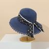 Summer Printed Ribbon Accessories Dome Straw Sun Hat Women's Seaside Vacation Fashion Fresh Sunscreen Shade Straw Hat