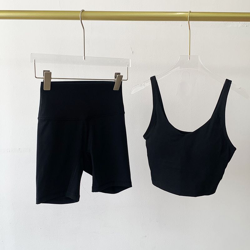 

Lu Same Style Exercise Workout Outfit Women s New Detachable Yoga Vest Outdoor Cycling Pants Yoga Sports Shorts Deep charcoal ash S [Suggested 42.50 kg-50.00 kg]]