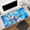 Gaming Mouse PadLarge Desk MatAntislipStitched EdgesBlue Water Element Anime Girl Print Keyboard Pad for Gamer Home Office