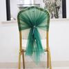 Minimalist Tulle Wedding Chair Back Yarn Artificial Rose Flowers Elegant Chair Sash For Reception Banquet Party Scene Decor