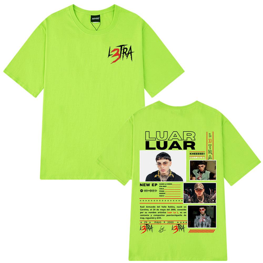 Rapper Luar La L 2025 Album L3TRA T Shirts Unisexs Women Hip Hop Fashion Short Sleeve Tshirts Cotton Oversized Streetwear Tshirt