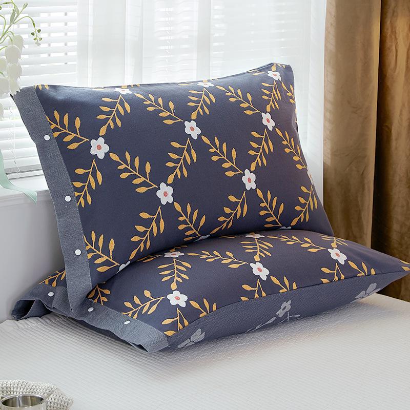 Pure Cotton Gauze Pillowcase with Snap Buttons, Summer Full Wrap, 40x60cm Latex or 48x74 Pillow Size. Single Pack.