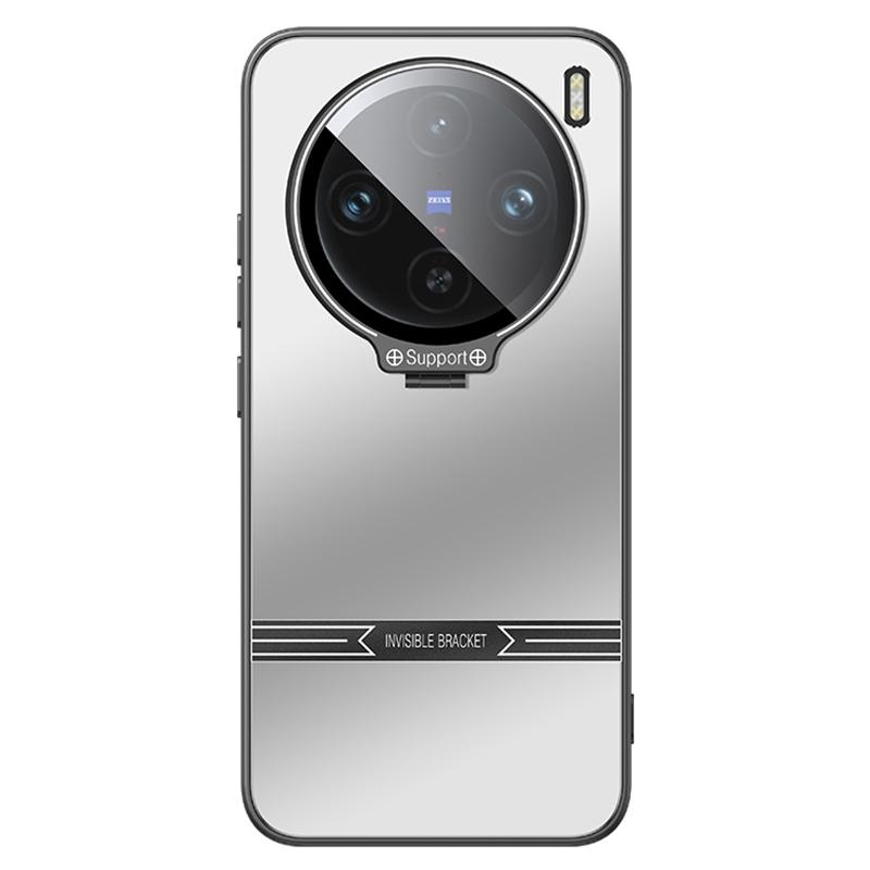 

For vivo X100 Pro 5G Case Metal Lens Frame PC+TPU Drop-proof Matte Phone Cover with Lens Film Silver