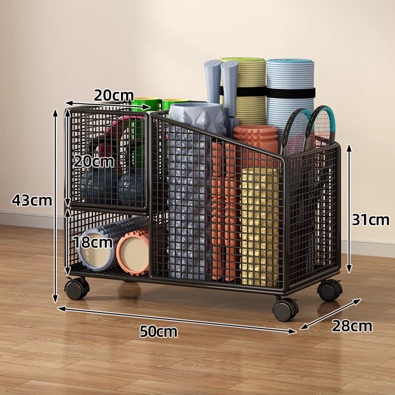 Estante de Chão para Armazenamento de Basquete e Prateleira de Brinquedos para Equipamentos Esportivos e Tapetes de Yoga