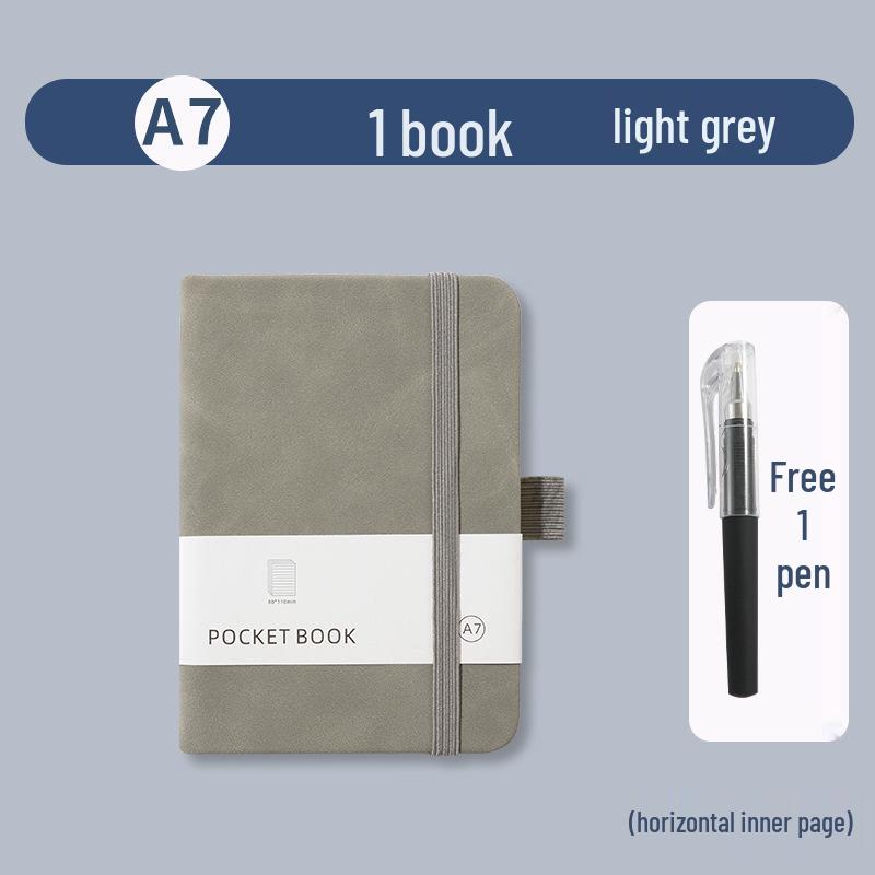 A7 Portable Leather Pocket Notebook with Elastic Band