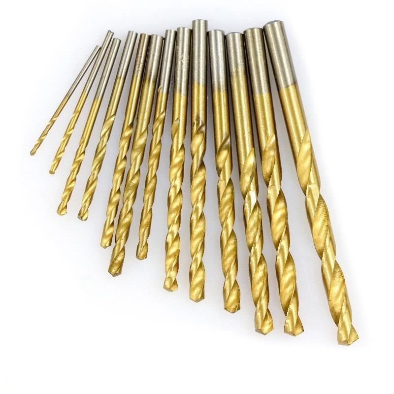 High-Speed Steel Drill Kit 13 Piece Set, Impact Quick Change Drill Kit for Cast Iron Hardening Metal Wood and Plastic