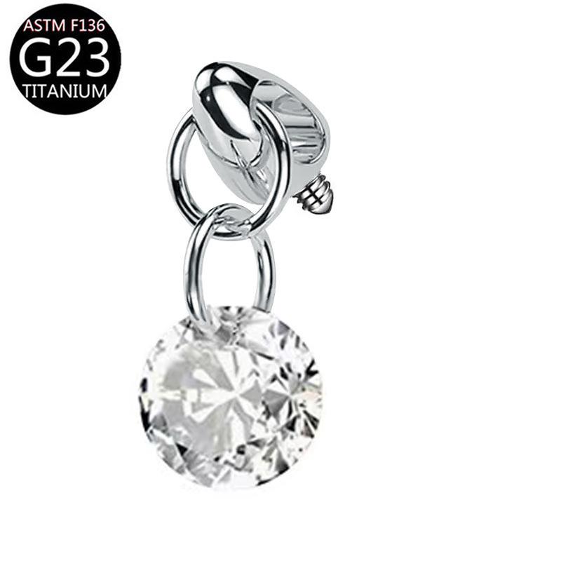 

Titanium Alloy Bullet Head Hanging Water Drop G23 Titanium Body Piercing Jewelry Diy Vertical Nail Earrings
