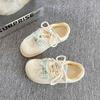 Cute Bear Board Shoes Women's New Autumn Versatile Puffs Casual Little White Shoes Retro Thick Sole