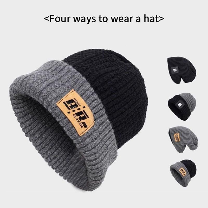 Winter Warm Ear Protection Hat For Women Baggy Slouchy Beanie  Color Block Woolen Pullover Cap Girl Pile Knit Hat