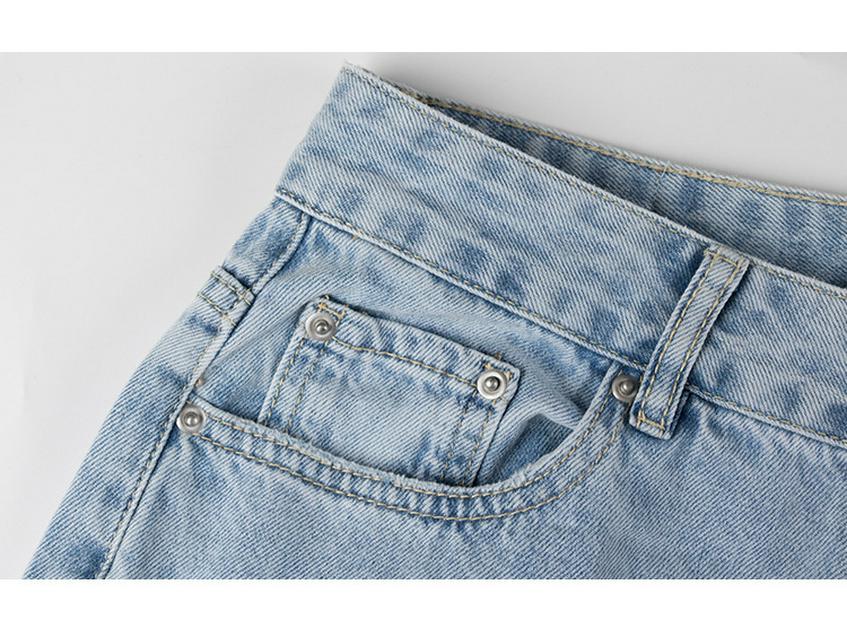High-Waist Straight-Leg Blue Denim Jeans for Women