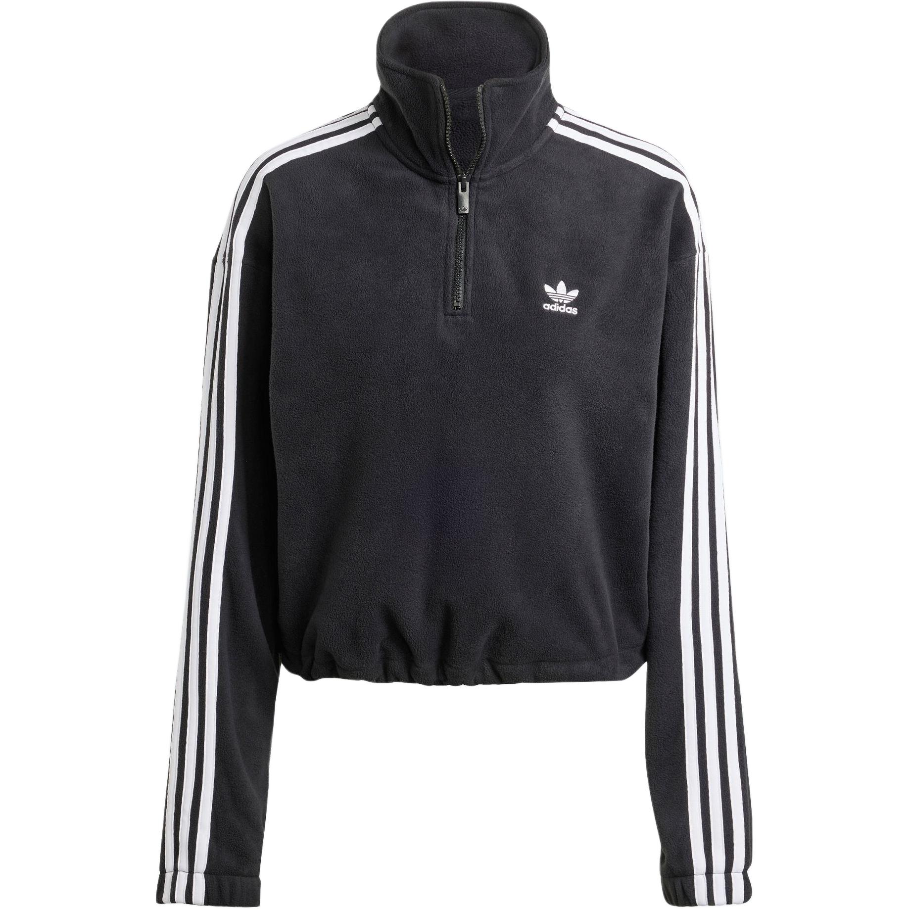 adidas Originals Adicolor Polar Fleece Half Zip Sweatshirt Black Women IY7266 XL