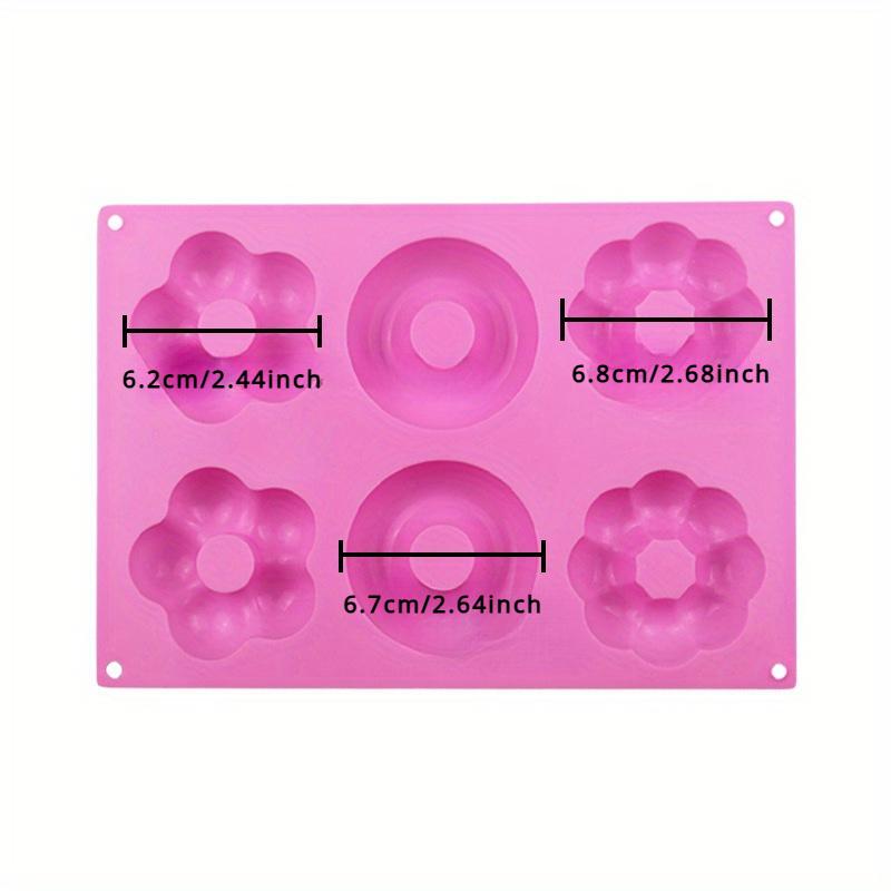 1Pc DIY Baking Supplies 6 Flower Shaped Donut Silicone Chocolate Mold Round Bread