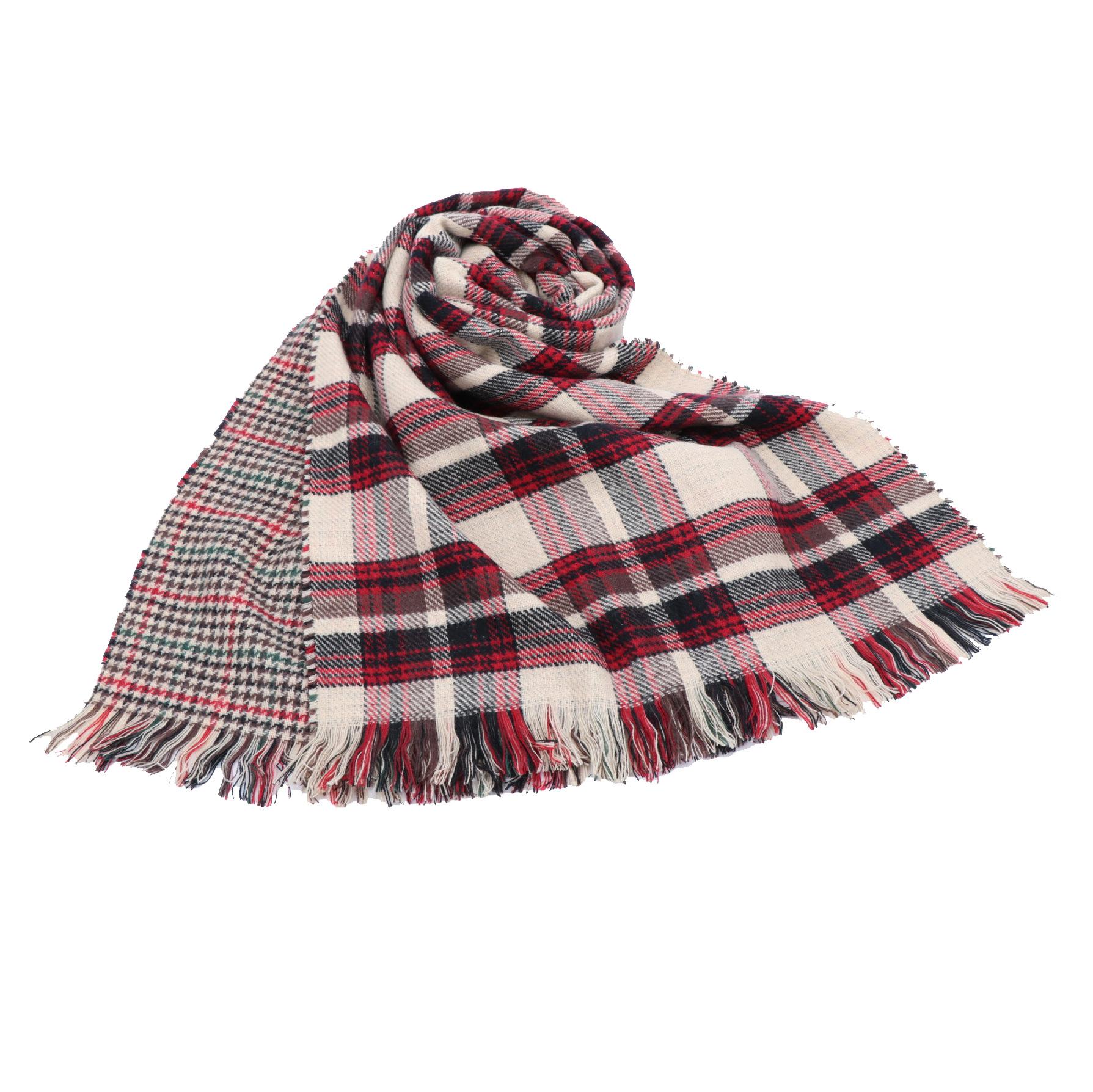 

Акриловый вязаный шарф, двухсторонний клетчатый шарф, теплый шарф, модная защита шеи. More than 175cm