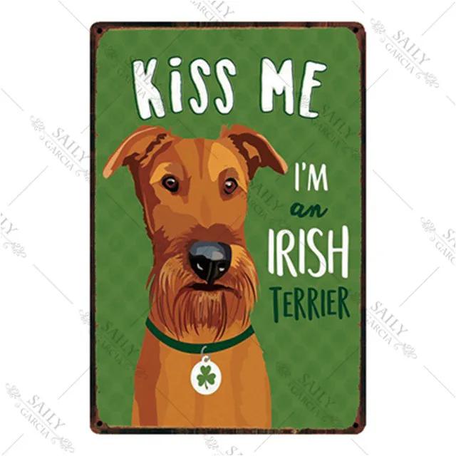 Dog Rules Metal Print Plates Lovely Bulldog Boxer Beagle Great Dane Metal Tin Sign Poster Vintage Pub Bar Sign Man Cave Plaques