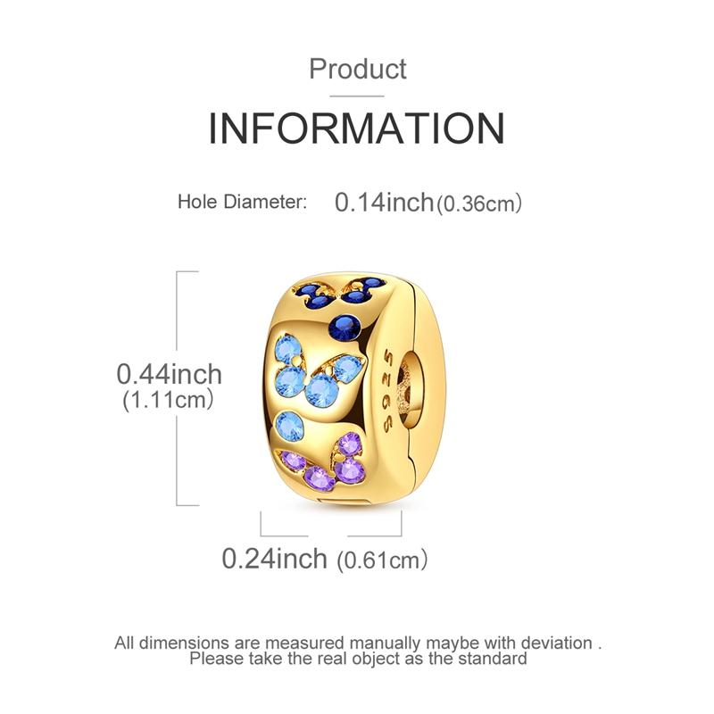 Original Charms Beads Copper Clip Charms Zircon Silicone Spacer Beads Fit Original Bracelet Diy Charm Women Jewelry