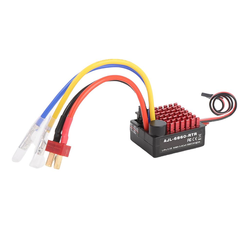 60A Brushed ESC for 540 550 750 Motors Alloy RC Electronic Speed Controller for RC Car Boat Tank Accessories
