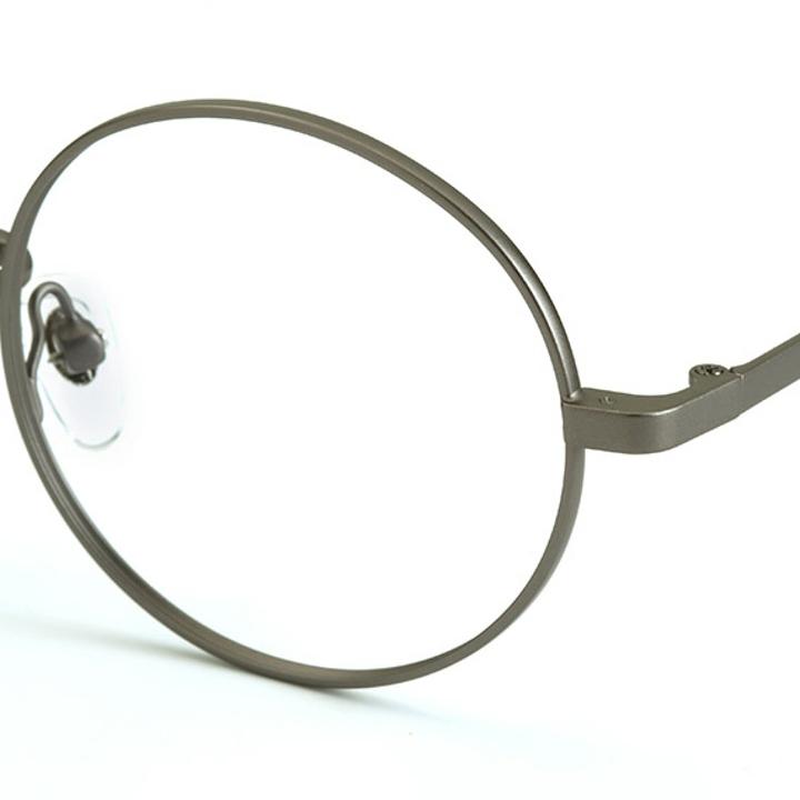 Alloaiweeo [Alo:Ctzen] Ci8703B C2 Sanded Gray Metal Round Eyeglass Frames