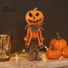 Dark Atmosphere Home Decoration Halloween Pumpkin Man Figurine, Retro Gentleman Head Resin Statue Holiday Gift for Lovers Ornament, Spooky Desktop