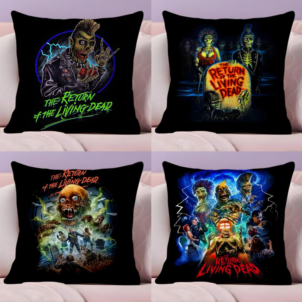 R-Return Of The Living Dead Cushion Cover Plush Fabric Soft Double-Sided Printed Sofa Warm Winter Home Gift Pillow Cover