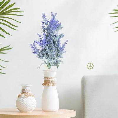 1PC Nordic Style 8 Heads of Wool Wheat Ears Lavender Simulated Flower Desktop Flower Arrangement DIY Plastic Fake Bouquet
