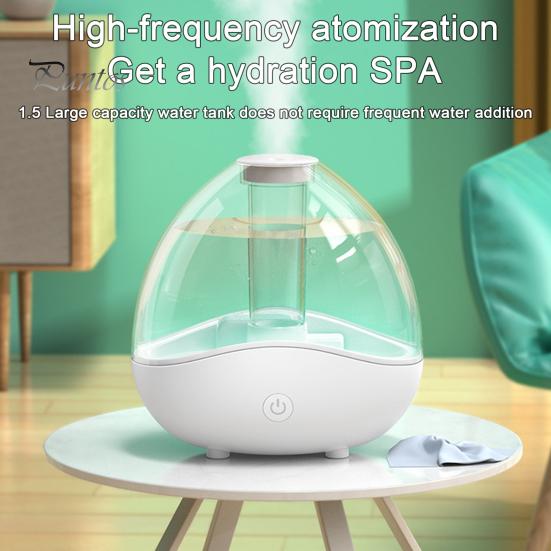 Ultrasonic Mist Humidifier 1.5L Quiet Air Humidifiers with Light Rotatable Desk Humidifiers Essential Oil Diffuser for Baby Nursery Office Plants