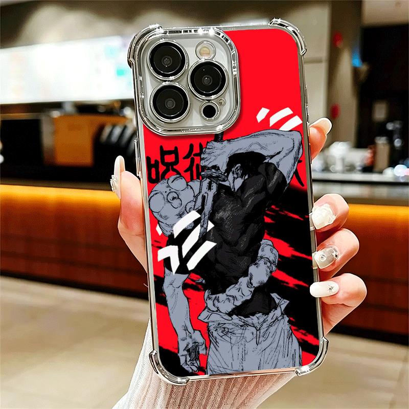 Anime Fushiguro Toji JUJUSU Soft Phone Case For iPhone 15 16 17 Air 14 Pro Max 16E Plus 13 12 Mini Plating Anti-Fall Fundas