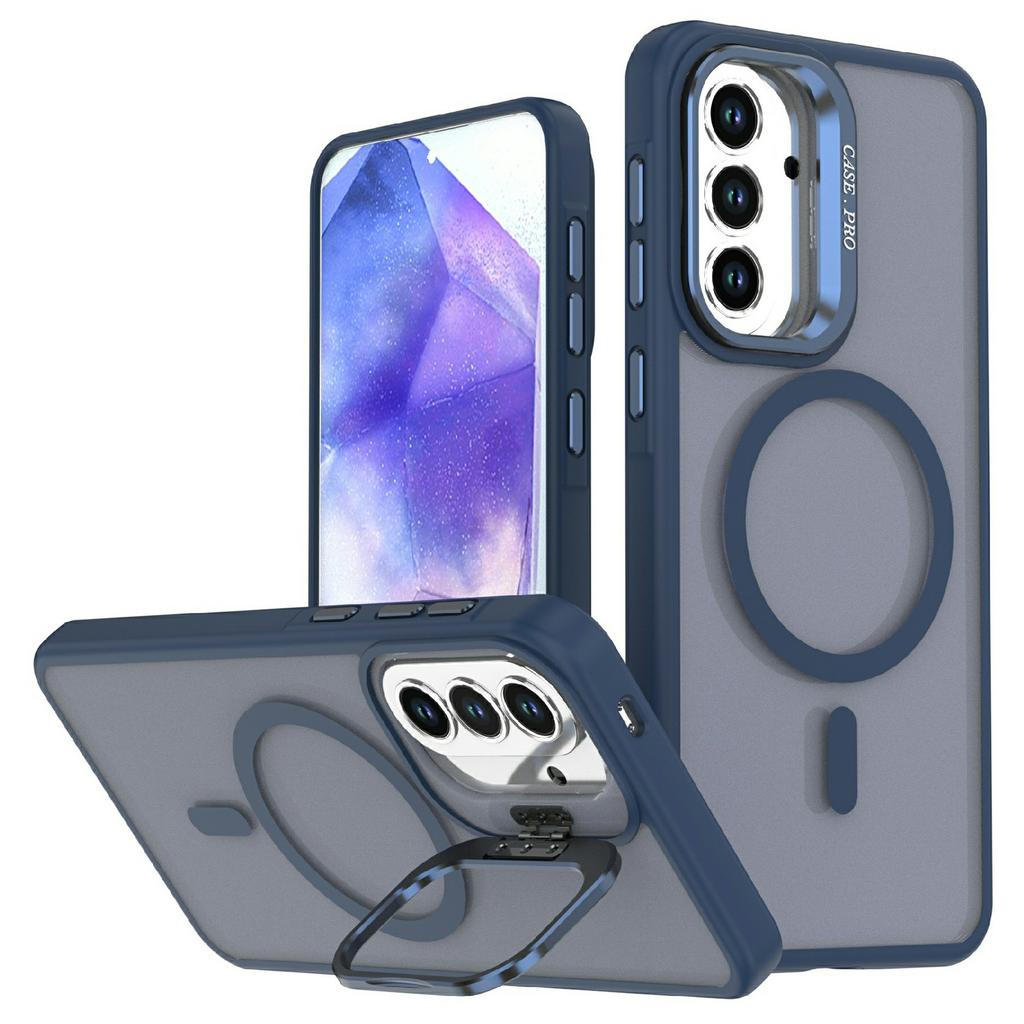 For Samsung Galaxy A34 5G Magnetic Case Foldable Kickstand Matte PC + TPU Phone Cover