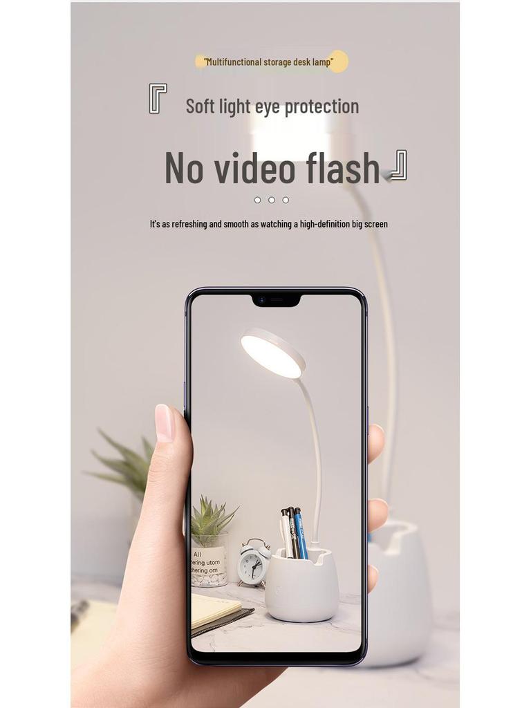 Wiederaufladbare LED-Schreibtischlampe zum Augenschutz – Perfekt für Studenten, Wohnheime, Schlafzimmer und zum Lesen am Bett