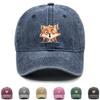 Cute Fox Print Adjustable Baseball Hat, Animal Sports Hat Headwear Distressed Inelastic Lightweight Snapback Sun Hat