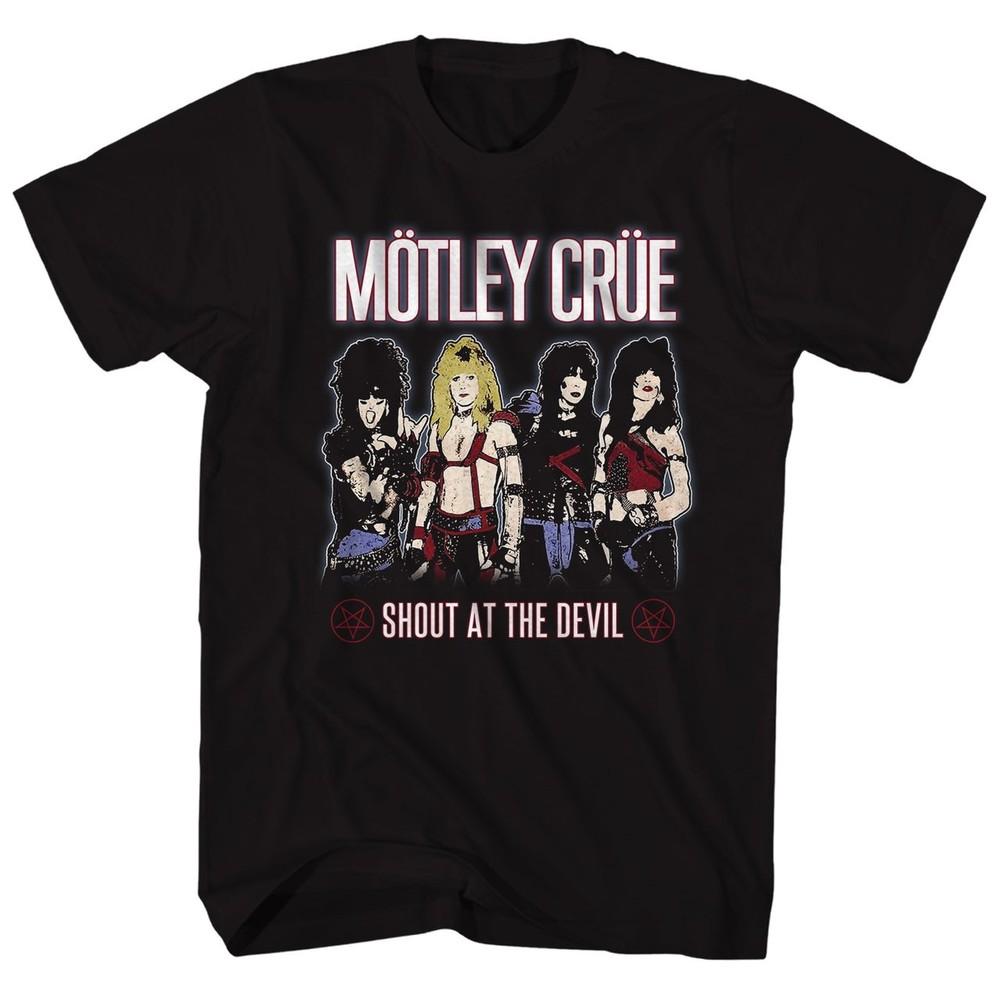 Motley Crue Shout At The Devil Mens T Shirt Music Classic Rock Band Tee Black Unisex T-Shirt S