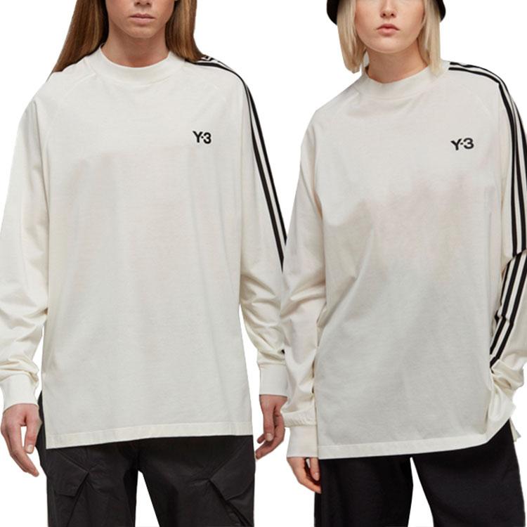Y-3 Stripes Long-Sleeve Tee Off White/Black Men Tops IA1421