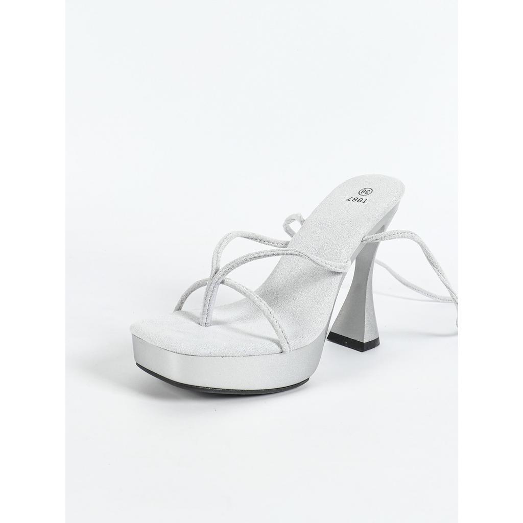 Women's Sexy Platform Sandals 12CM Sexy Car Model Fashion Thick Heel Crystal Square Head Non-slip LFD-1987-Q2