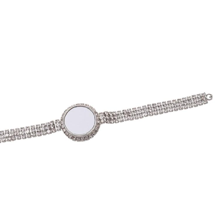 Metal Pendant Bracelets DIY Sublimation Blank Rhinestones Bracelet for Friends