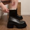 Platform Height Increase Women Ankle Boots Female Elastic Slimming Modern Short Booties Autumn Winter Ladies Shoes