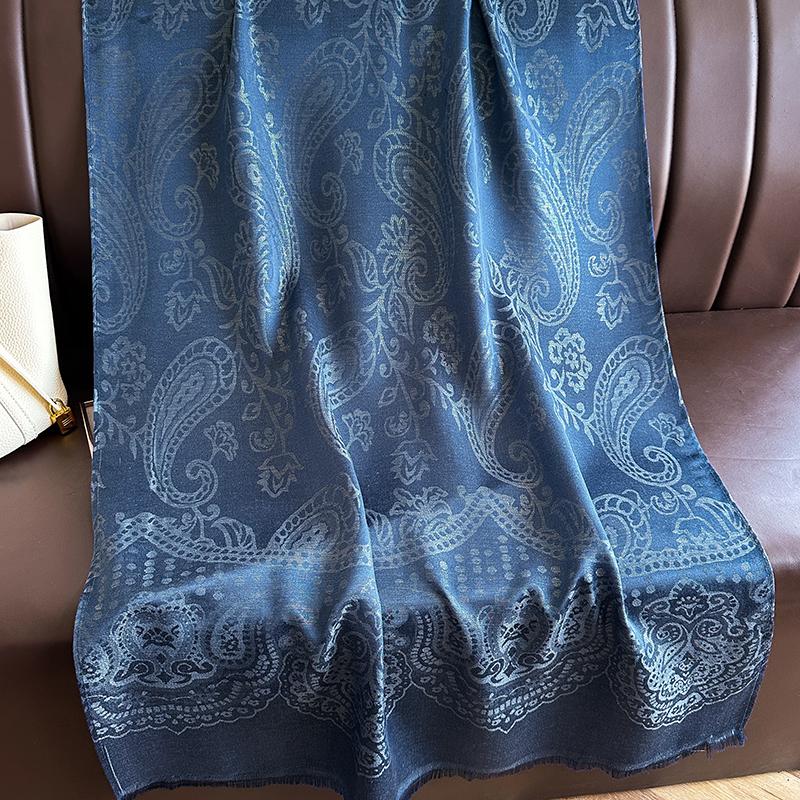 Bohemia Long Jacquard Pashmina Hijab Scarf Cashmere Shawl for Women Luxury Brand Muslim Foulard Soft Turban Bandana Headband