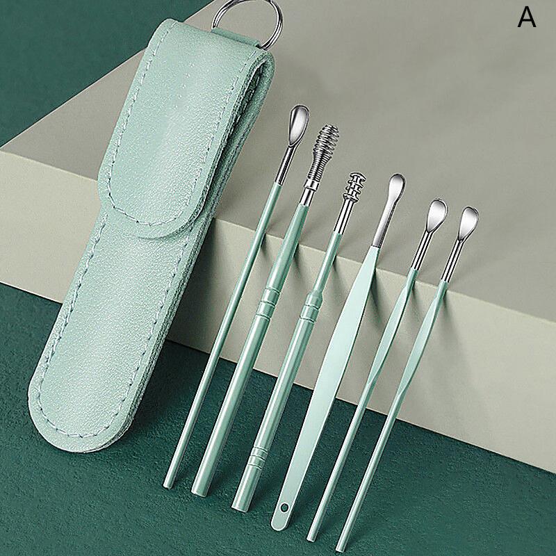 6 Stück Ohrreiniger-Sets, Earpick-Sticks, Ohrenschmalzentferner, Earpick-Reinigung, Ohrreiniger-Löffel, Earpick-Schönheitszubehör-Sets, Werkzeuge
