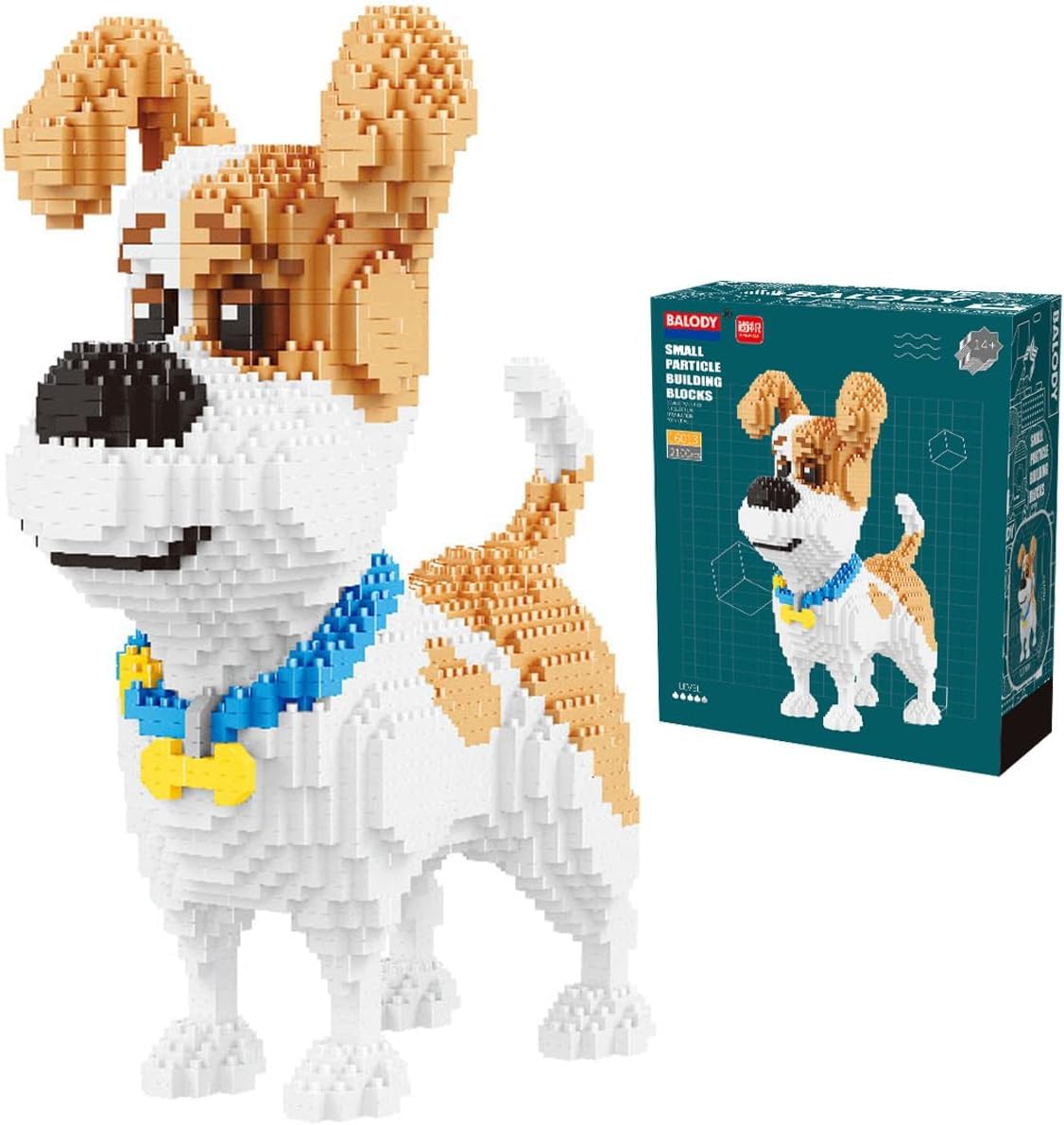 SeaRain Building Blocks - Dog, Animal Mini Blocks, Kids DIY Gift, Assembly, Present (Jack Russell Terrier)