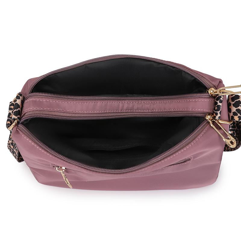Large Capacity Women's Shoulder Bag Nylon Crossbody Bag Leopard Print Small Bag Mother Bag