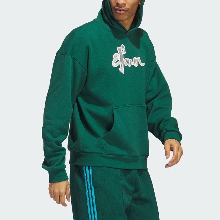 Adidas Trae Hoodie Letter Print Basketball Sports Hoodie Men Hoodies Dark-Green IL1620