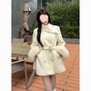 Elegant Woolen Coat with Fur Cuffs - Slim Fit Winter 2025 Women's Chic Arrival