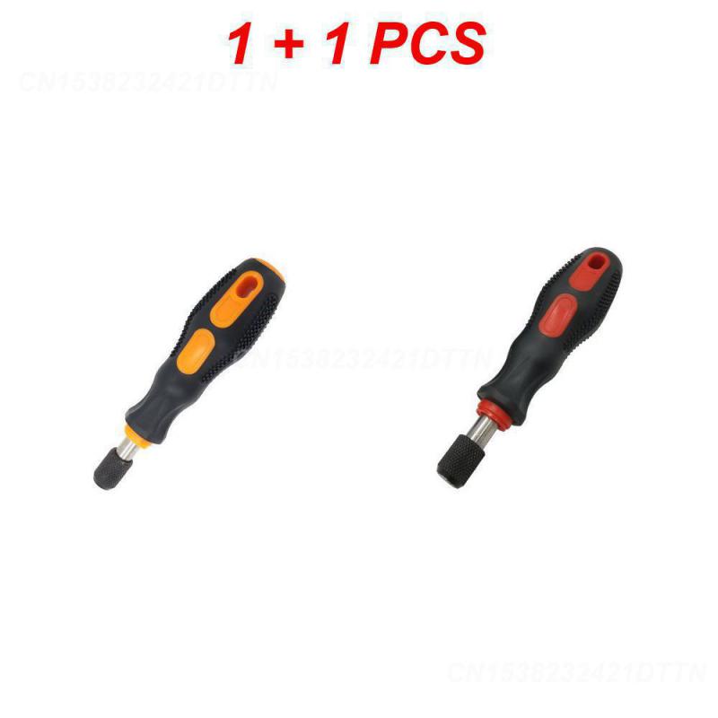 1/2PCS Suporte de chave de fenda destacável Cabo vermelho Cabeça de chave de fenda Cabo Ferramentas manuais Cabo de borracha Cabo magnético de chave de fenda