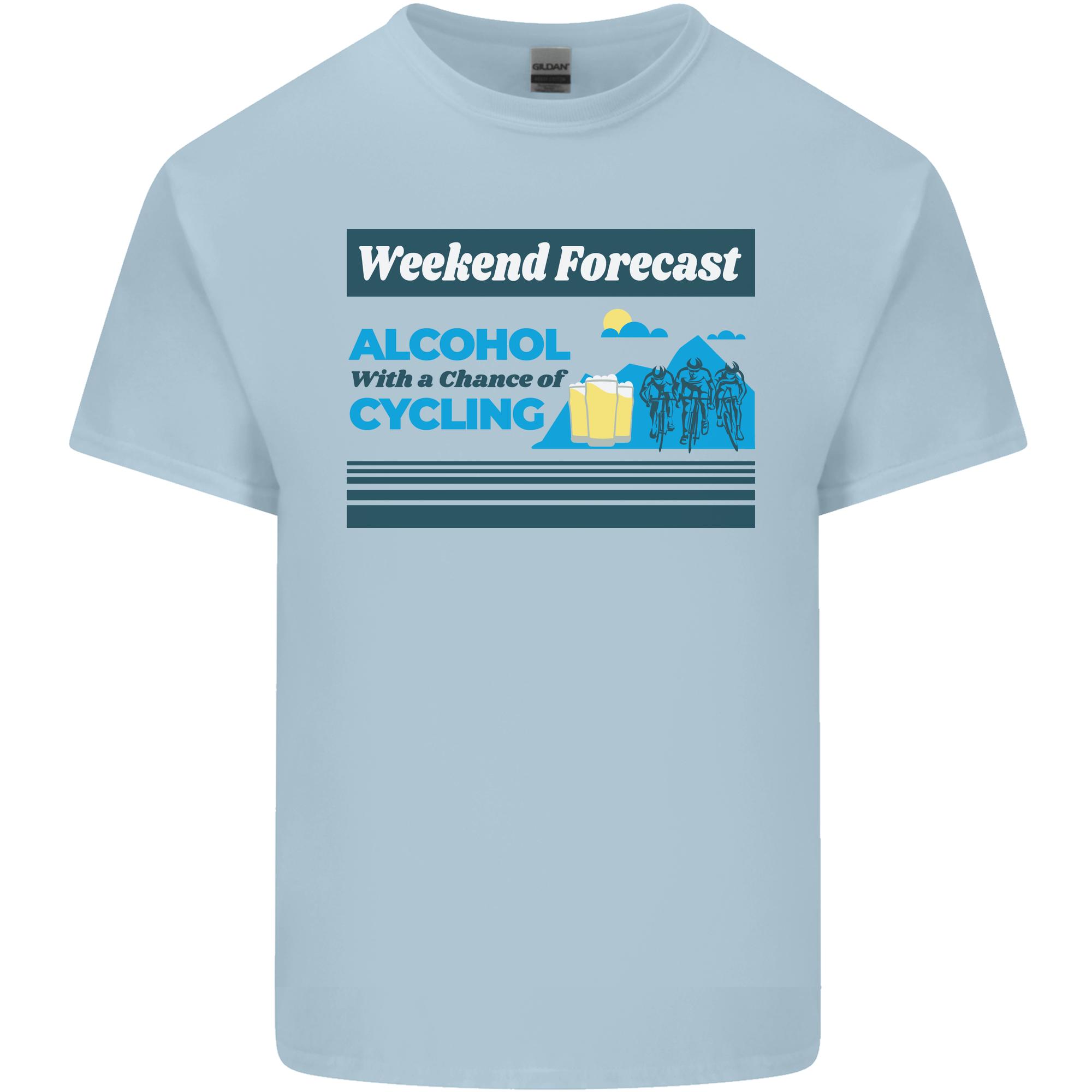 Cycling Weekend Forecast Funny Beer Alcohol Unisexs Light Cotton TShirt S