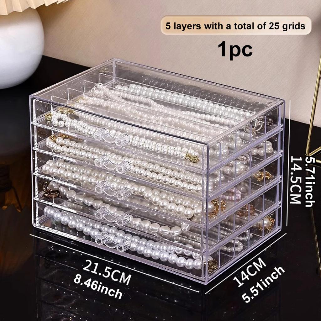 1pc Transparent necklace storage box, jewelry tray, necklace display cabinet, suitable jewelry storage drawer for women