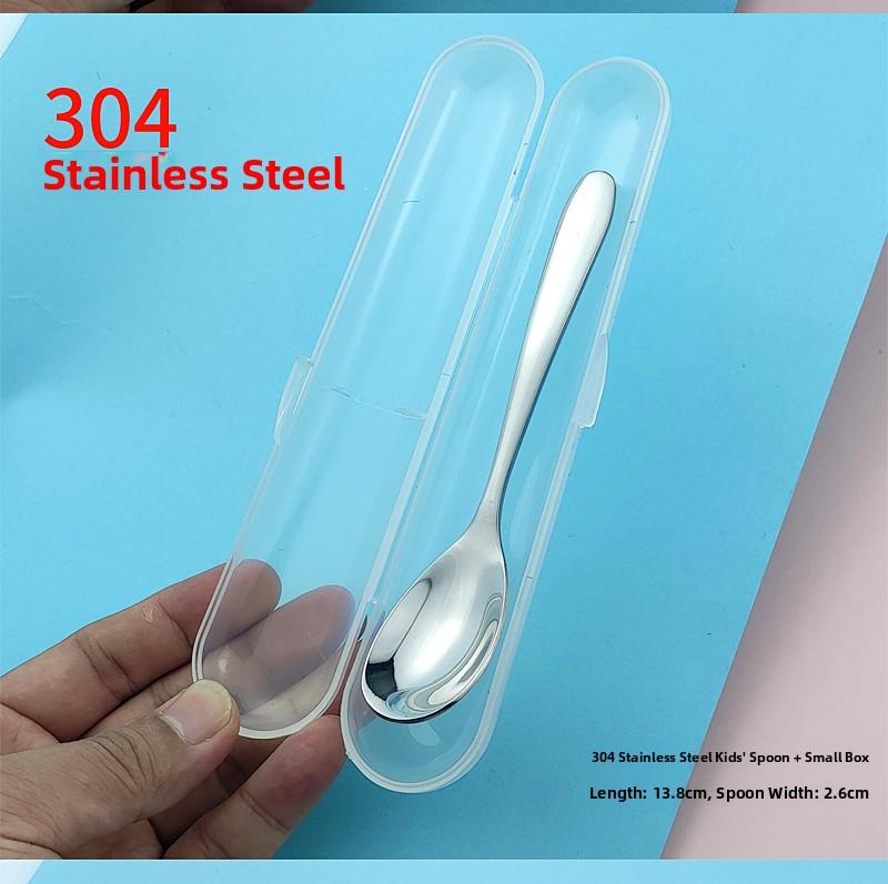Newborn Baby Cerc Spoon Feeding Utensils 304 Stainl Steel Baby Food Puree Water Milk Poer Small round Spoon Cutlery
