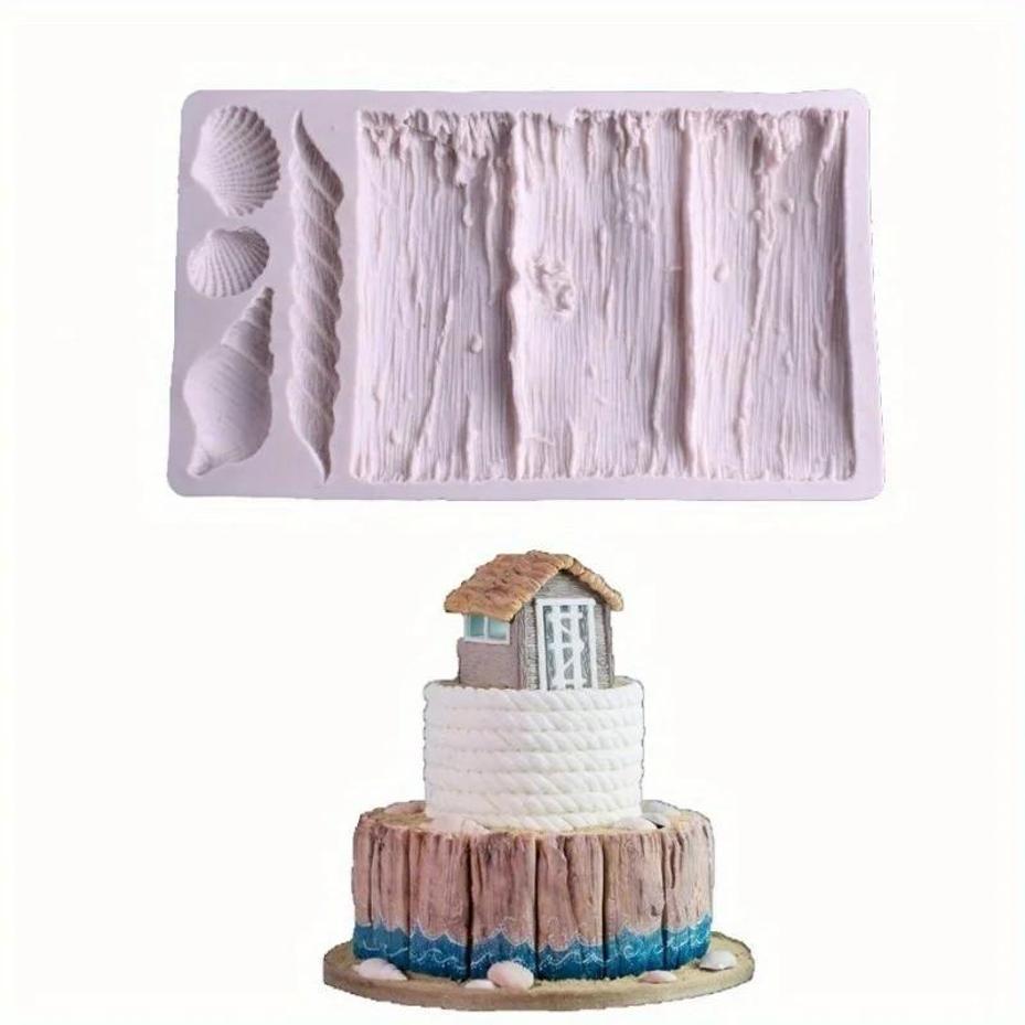 1 Pcs New Retro Bark Conch Silicone Fondant Mold Diy Chocolate Baking Cake Border Decoration Mold New