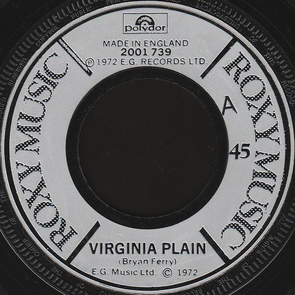 

7inch Record ROXY MUSIC Virginia Plain 2001739 Polydor 1977 UK Rock Used