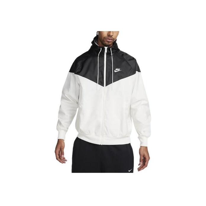 

Nike Sportswear Windrunner Embroidered Logo Patchwork Hooded Casual Jacket Men Outerwear White DA0001-134 M